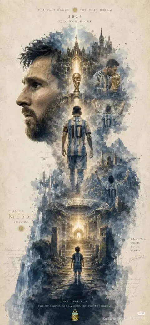 Messi Epic Watercolor Legend Poster