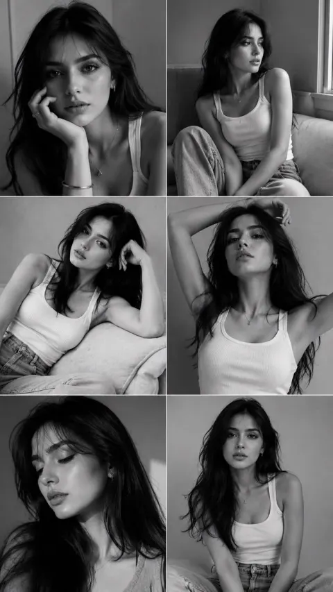 Monochrome Fashion Portrait Collage Edit