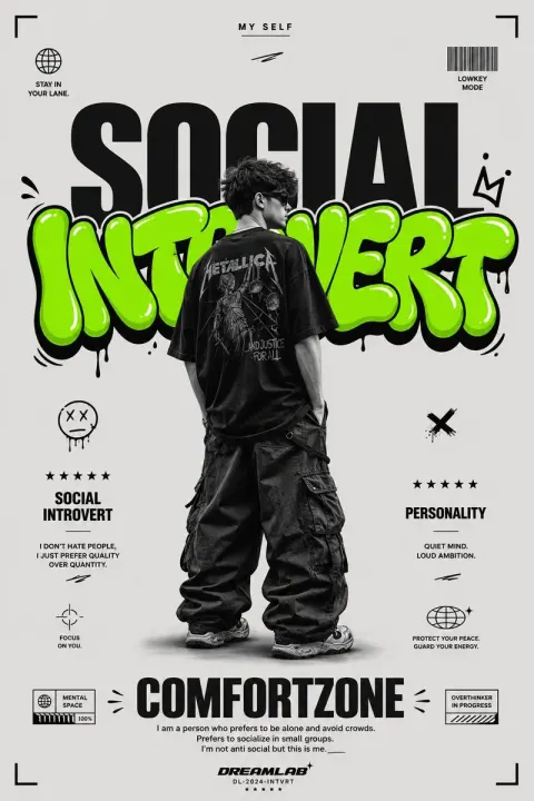 Social Introvert Streetwear Poster