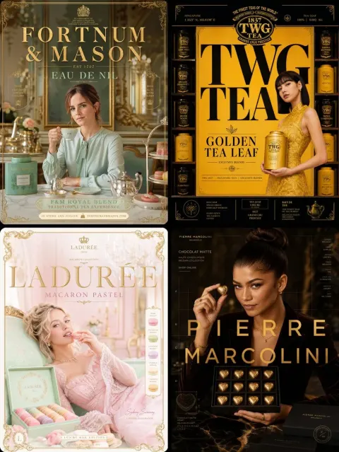 Emma Watson Gilded Tea Elegance