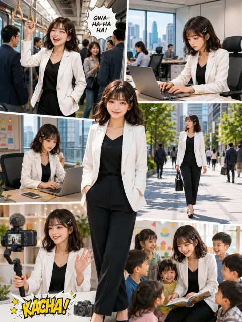 Corporate Manga Style Photo Collage