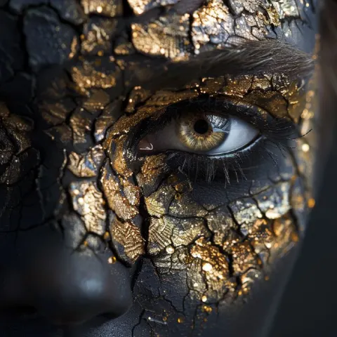 Luxury Black and Gold Pixie Creature Photoreal Portrait
