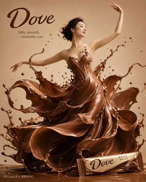 Silky Chocolate Liquid Sculpture Ad