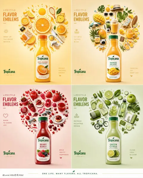 Tropicana Lifestyle Flavor Emblems Campaign