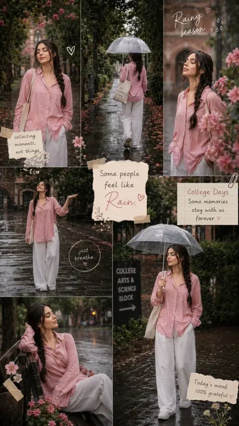 Rainy Season Pinterest Moodboard Collage
