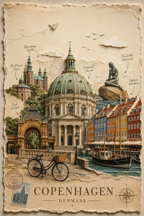 Handcrafted Paper Collage Travel Poster