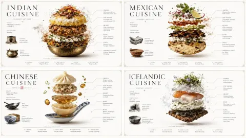 Four-Cuisine Luxury Autopsy Posters