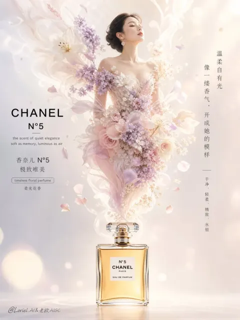 Chanel N°5 Luxury Floral Poster