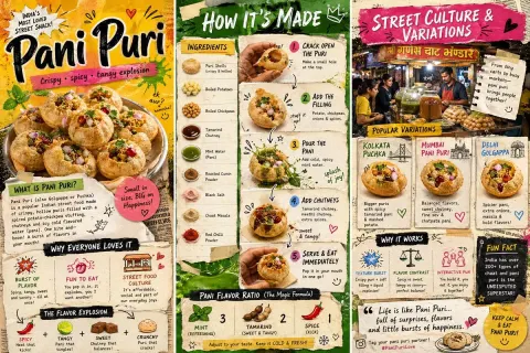 Pani Puri Zine Infographic Guide