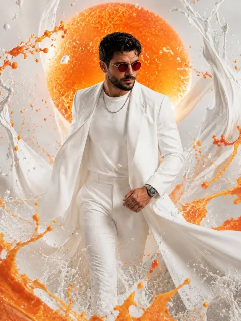 Surreal Orange White Fashion Editorial
