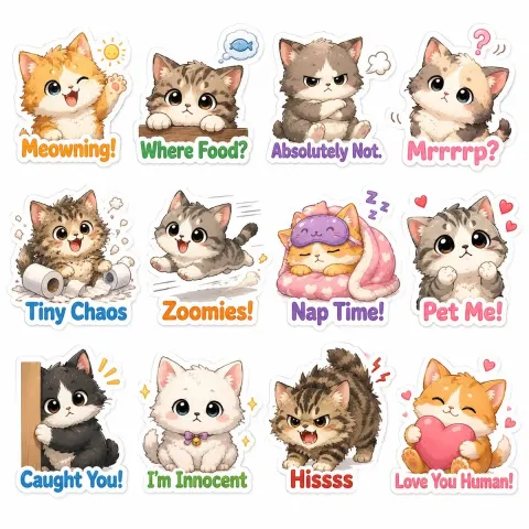 Chibi Cat Sticker Pack
