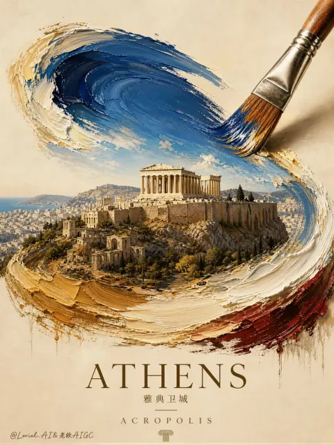 Athens Acropolis Heritage Art Poster