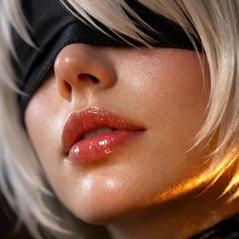 Mechanical Girl Cinematic Lip Closeup