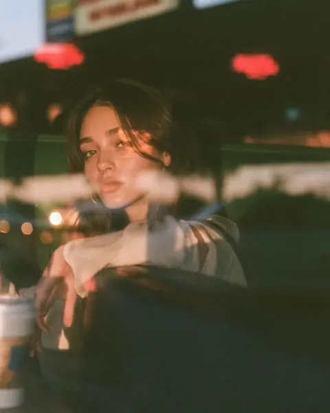 Cinematic Blue Hour Cafe Portrait
