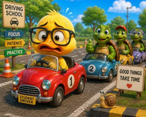 Nervous Duck First Driving Lesson