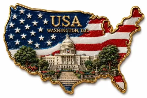 Ultra Detailed 3D Map Souvenir Magnet
