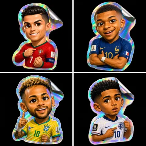 4K Holographic Chibi Soccer Sticker