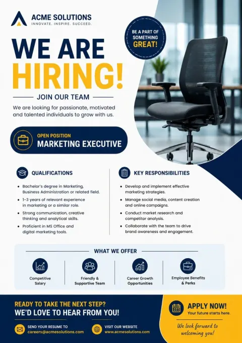 Modern Corporate Hiring Poster Design