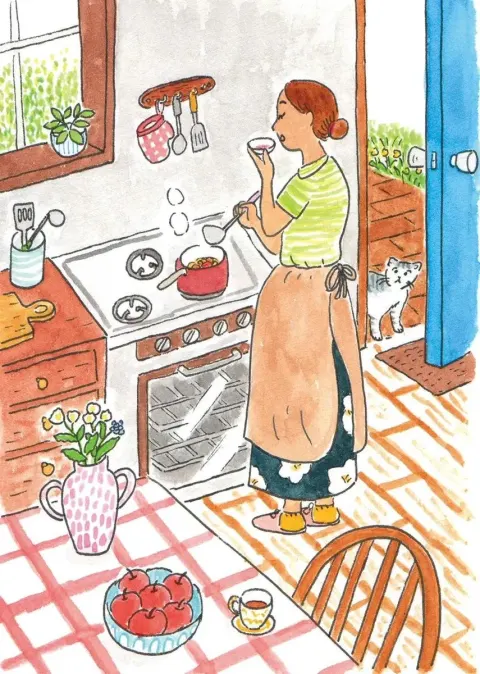 Whimsical Vintage Watercolor Daily Life