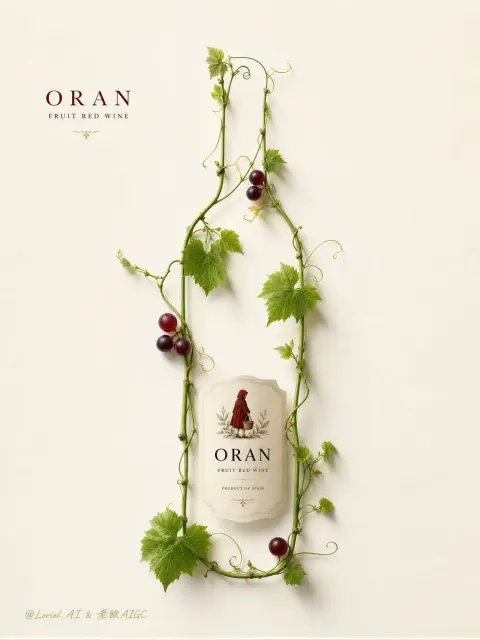 Minimalist Vine Bottle Wine Poster