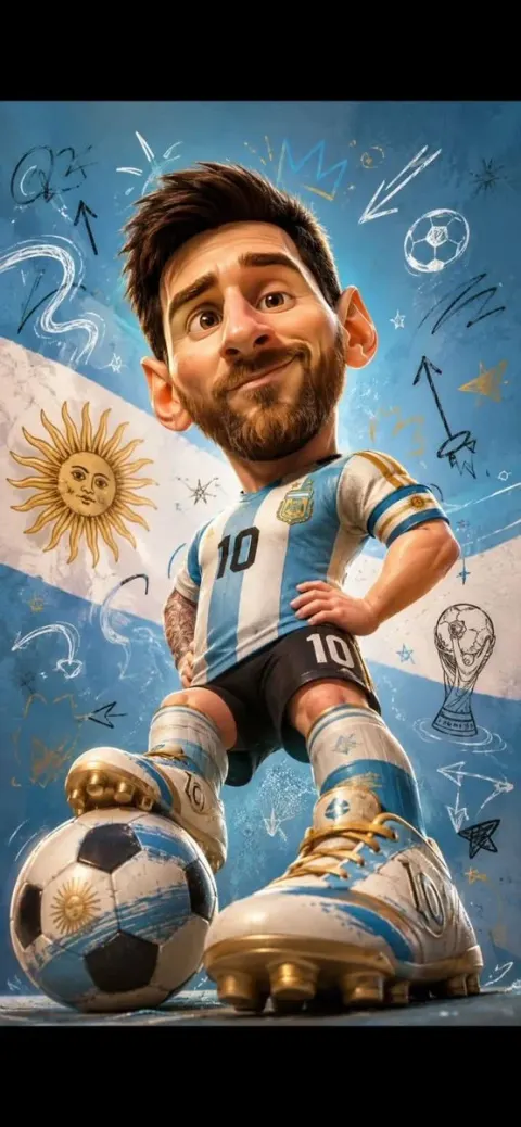 Messi Caricature Poster