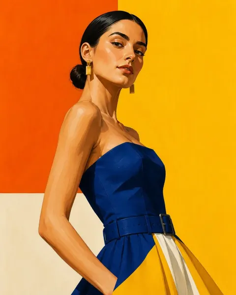 Geometric Fashion Illustration Poster