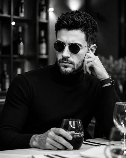 Cinematic Black and White Male Portrait