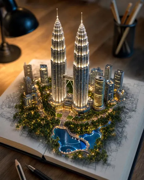 Magical Landmark Diorama From Sketchbook