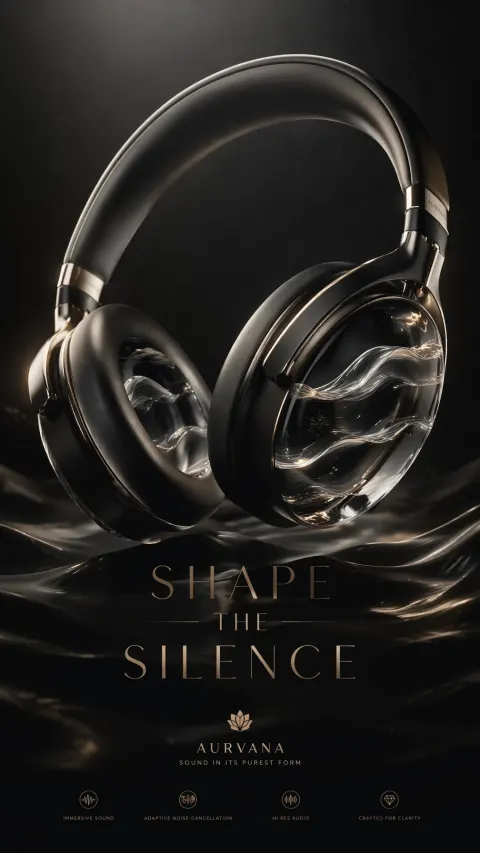 Glass Silence Headphone Poster