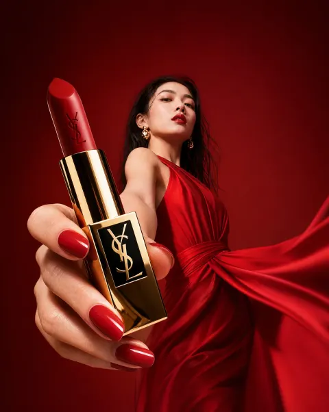 Luxury Red Lipstick Ad Poster