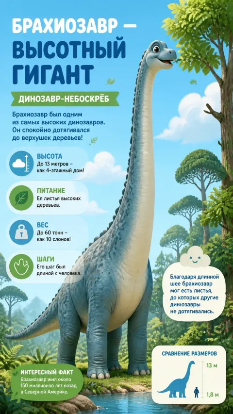 Cute Brachiosaurus Kids Animation