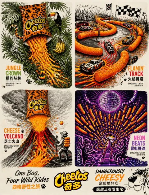 Cheetos Wild Four-Grid Campaign