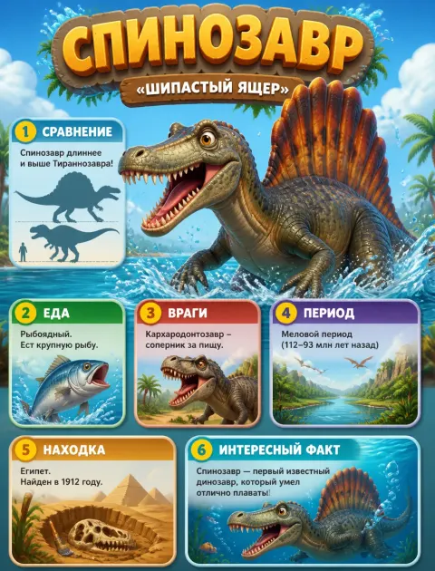 Spinosaurus 3D Kids Infographic
