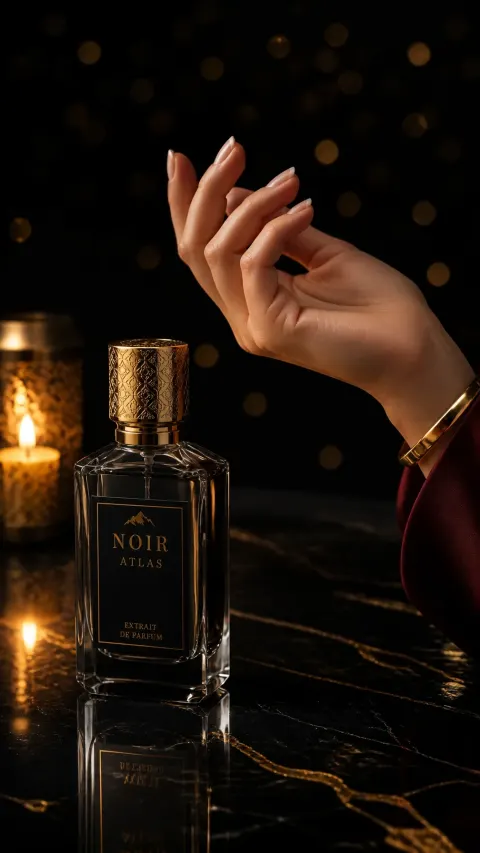 Luxury Noir Atlas Perfume Ad