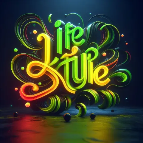 Neon 3D Life Style Typography Dark Fantasy Scene
