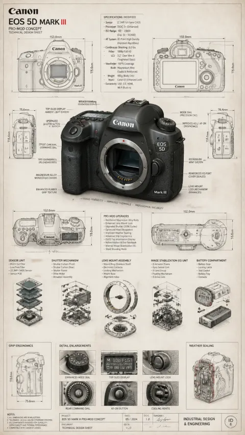 Canon 5D Pro-Mod Blueprint Render