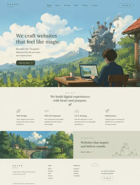 Ghibli Style Software Website Design