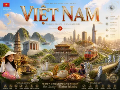 Vietnam Cinematic Luxury Travel Poster
