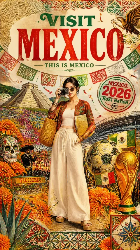 Visit Mexico 2026 Travel Poster