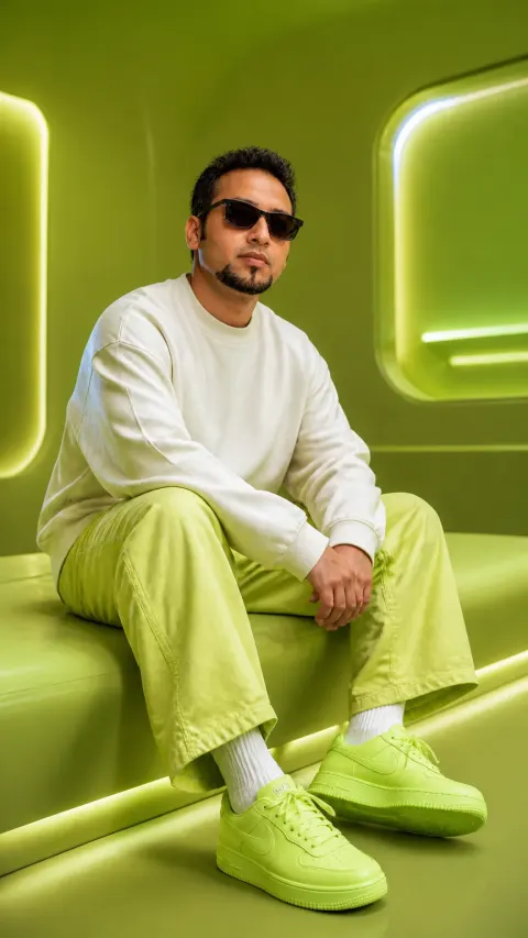 Futuristic Lemon Green Fashion Editorial
