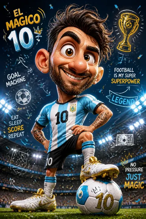 Hilarious Cartoon Football Superstar