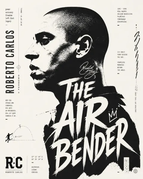 Roberto Carlos Typographic Portrait Poster