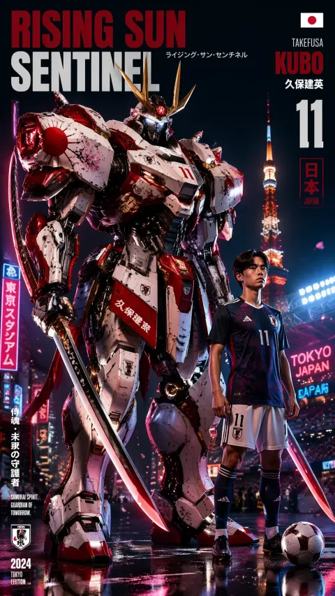 Rising Sun Sentinel Mech Poster Art