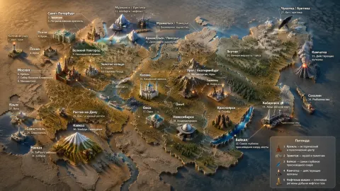 Russia 3D Relief Map