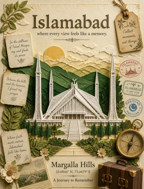 Islamabad Paper Quilling Travel Poster