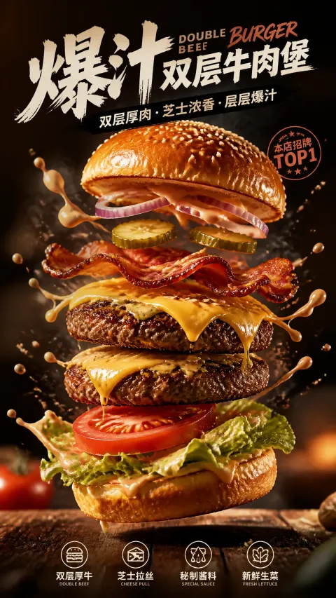 Floating Food Poster Generator