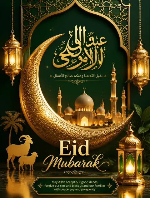 Luxurious Golden Eid Poster