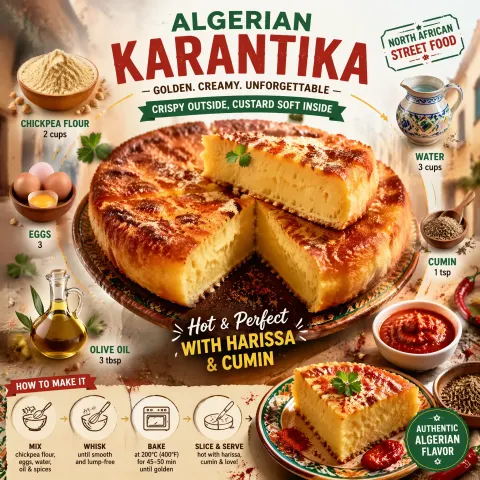 Algerian Karantika Chickpea Pie