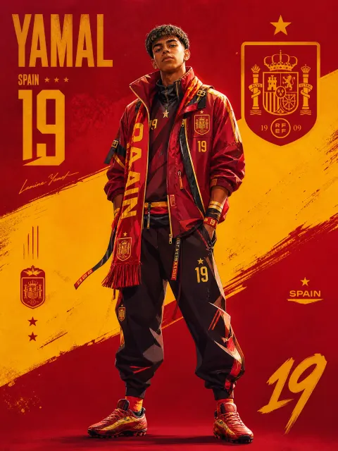 Yamal Spain Stylish Football Poster