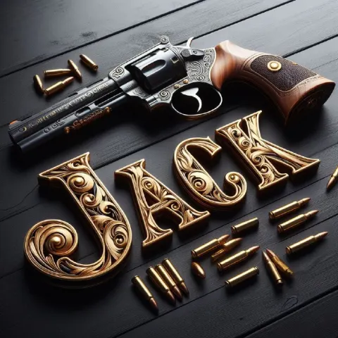 Hitman Golden Letters and Gun on Dark Wooden Surface